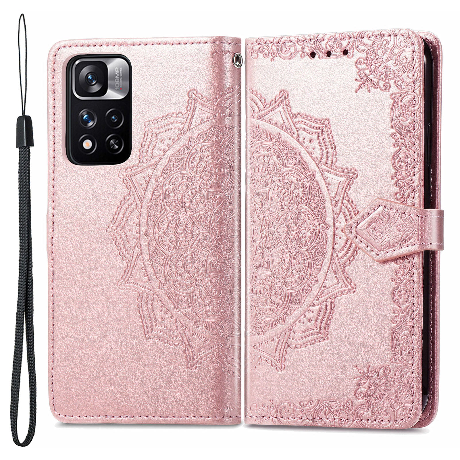 For Xiaomi Poco X4 NFC 5G Redmi Note 11 Pro 5G (China) (MediaTek) Note 11 Pro 5G Embossed Mandala Pattern Wallet Case PU Leather Stand Magnetic Flip Phone Cover with Strap For Xiaomi Poco X4 NFC 5G Redmi Note 11 Pro 5G (China) (MediaTek) Note 11 Pro 5G Embossed Mandala Pattern Wallet Case PU Leather Stand Magnetic Flip Phone Cover with Strap